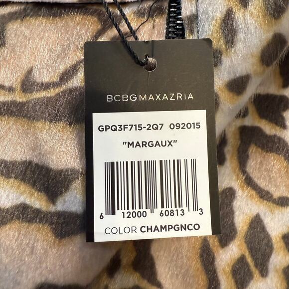 BCBG Maxazria Faux Fur Leopard Print Margaux A-Line Skirt Size 8 NEW - Picture 5 of 9